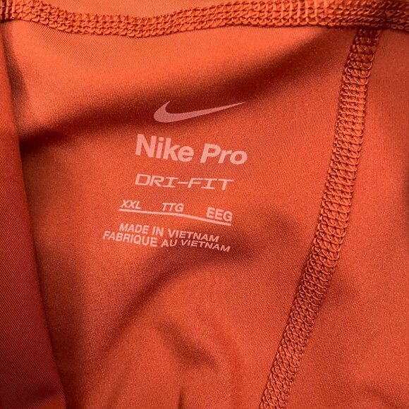NEW Nike Pro Dri Fit Mid-Rise Shorts Women XXL Orange 3in GRX Athletic Training - Picture 6 of 13